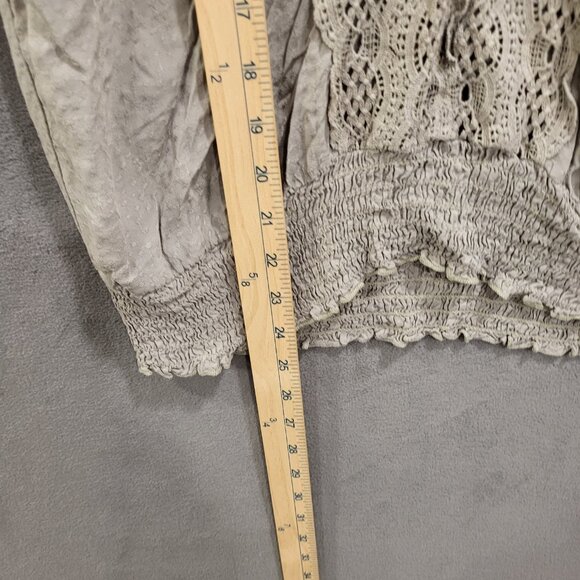 Farmers Market by One World Lace Top Womens Size Medium‎ V Neck Boho Peasant - Picture 5 of 5